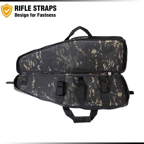 DBTAC Tactical Single Rifle Bag + Siffen Pistol Case (Black Camo)