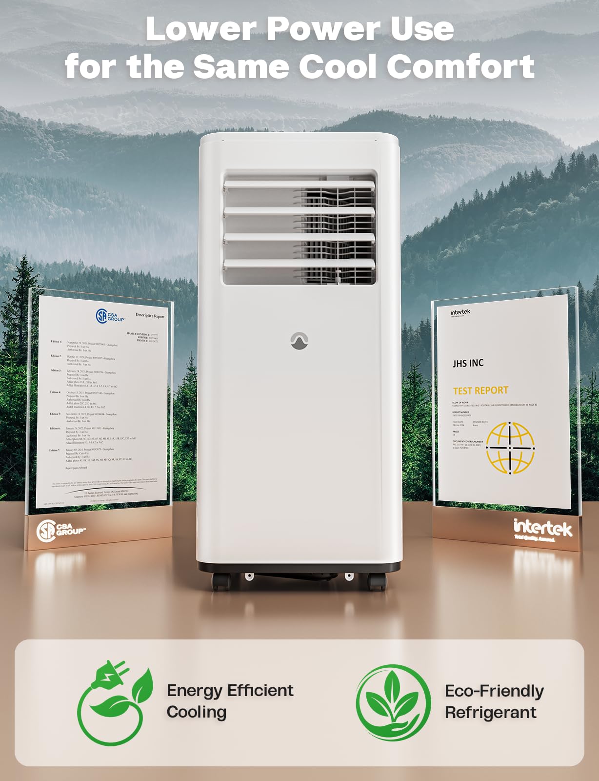 Portable Air Conditioner, 10,000 BTU Portable AC Unit for Room up to 450 Sq. Ft, 3 in 1 Small AC Unit with 24H Timer Smart Sleep Mode, Smart Stand up Air Conditioner for Bedroom Kitchen Garage