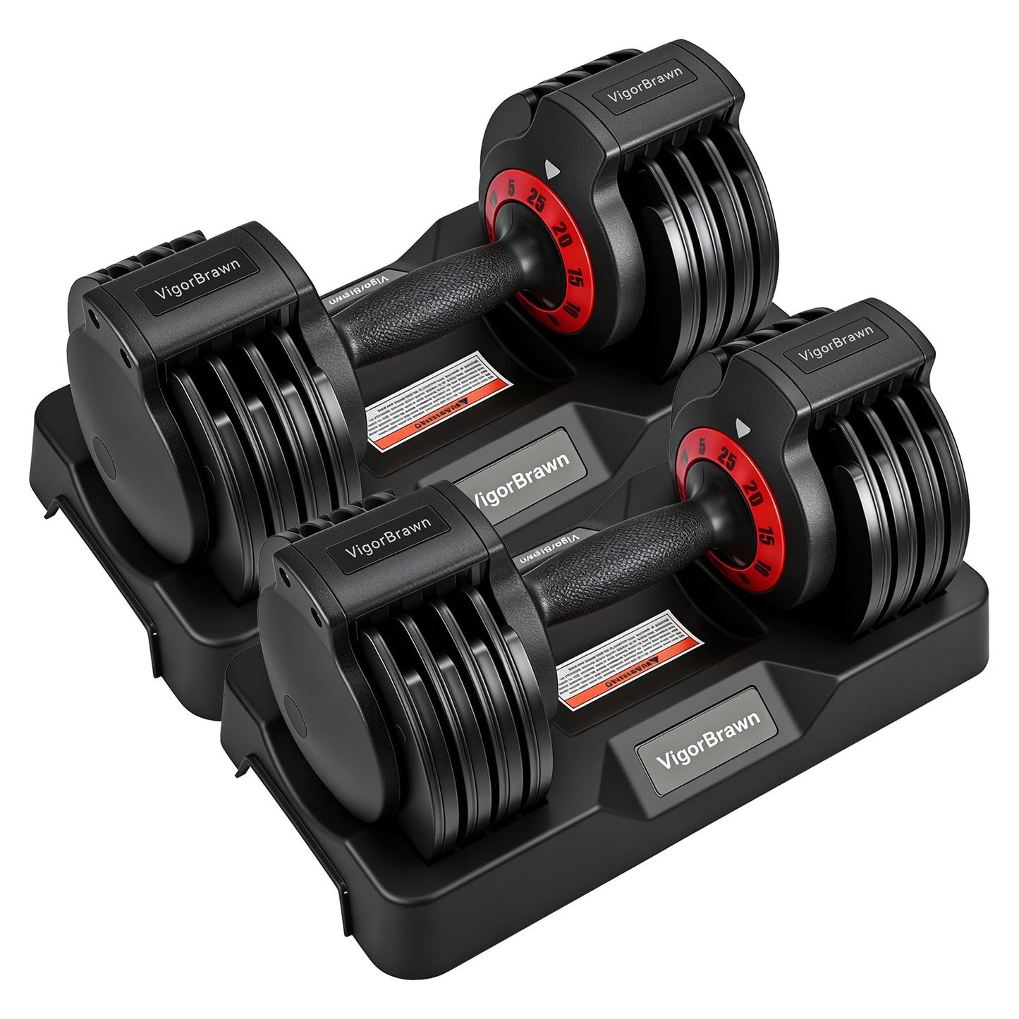 Adjustable Dumbbell Set 25LB, 2-in-1 Weights with Anti-Slip Handle, Fast Weight Adjustment for Home Gym, Strength Training for Men & Women, Single/Pair with Tray（2 PCS)