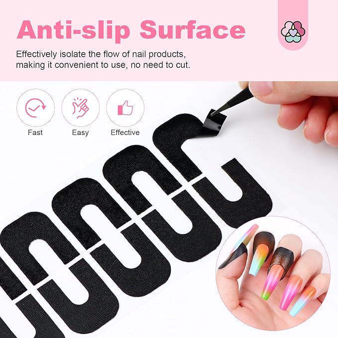 SAVILAND Nail Polish Protector for Fingers: 100PCS U V Protection U-Shaped Nail Protector Cuticle Protector for Nails Painting Peel Off Nails Tape for Airbrush Gel Polish Nail Art