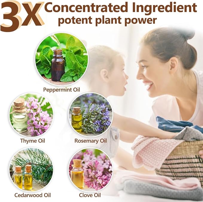 10 Pack Natural Moth Repellent for Clothes Indoor Use, Alternative Moth Balls Moth Traps for Clothes, Peppermint and Thyme Essential Oils Effectively Keep Moths Away from Closet Drawers Woolen Silk
