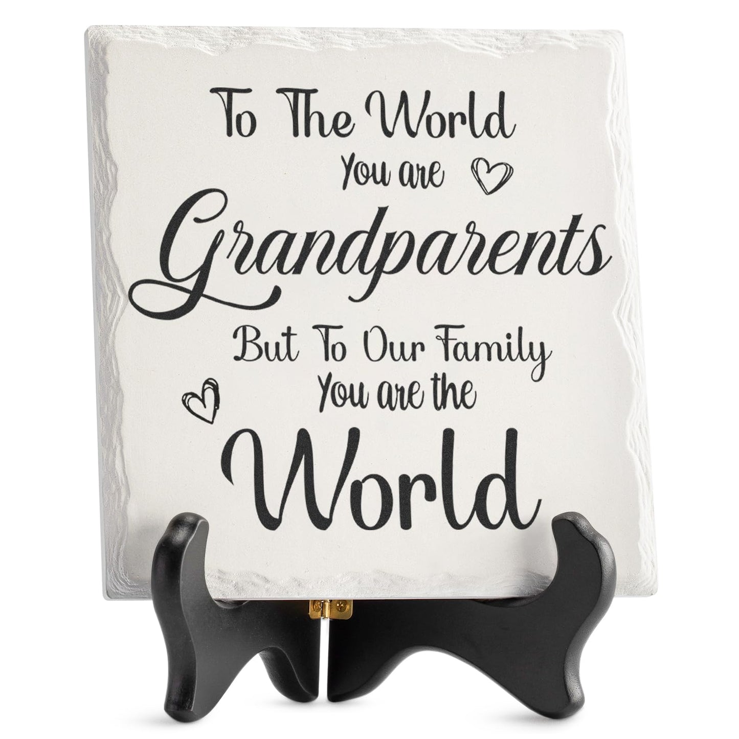 LukieJac Grandparents Gifts from Grandkids Ceramic Plaque for Grandpa & Grandma Gift Ideas Home Decor, Thanksgiving, Christmas, New Year, Grandparents Day, Wedding Anniversary and Birthday Gifts