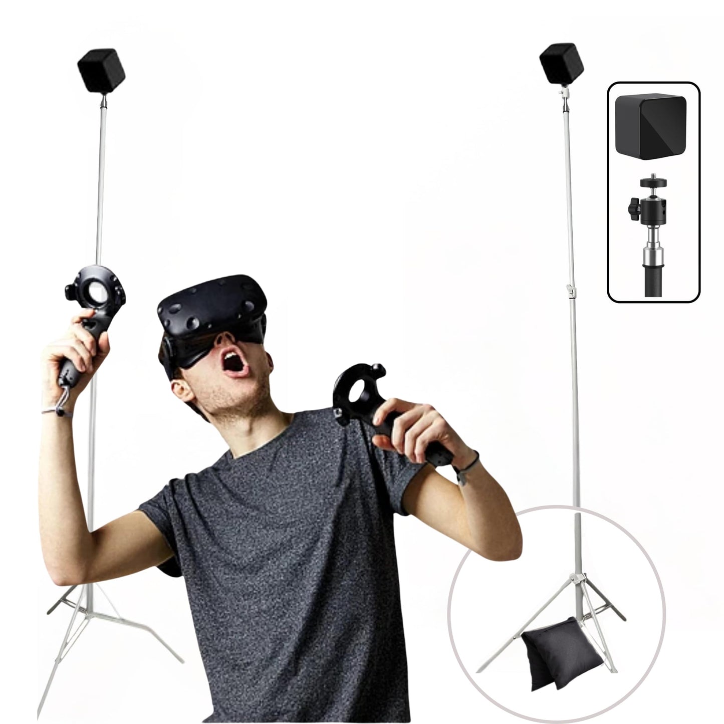 Skywin VR Tripod Stand, White HTC Vive Base Station Compatible Sensor Stand and Base Station Mount for Vive Sensors or Oculus Ri
