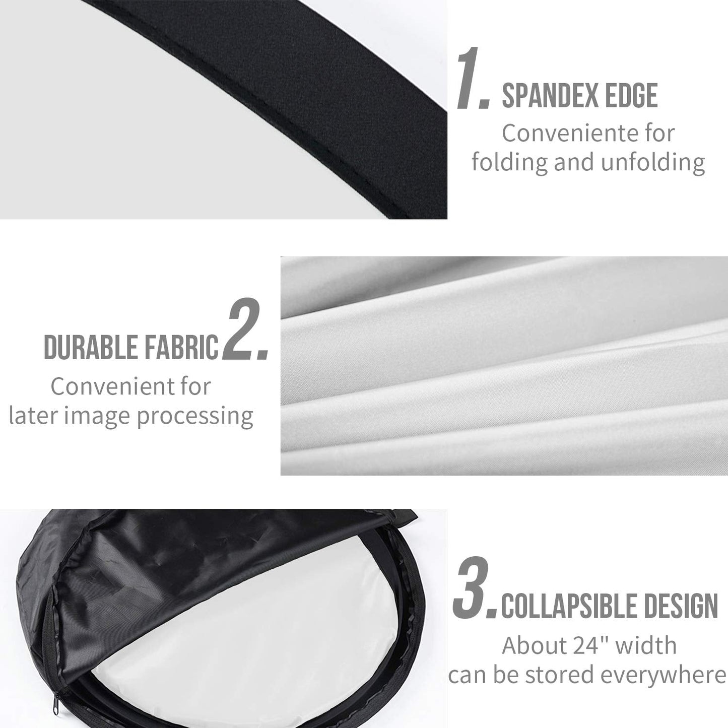 Koopro 5’×7’ Collapsible Twist Background Double-Sided Pop Up Flex Backdrops Chroma Black & White Portrait Screen Professional Video Photography and Television Studio Props with Carrying Case