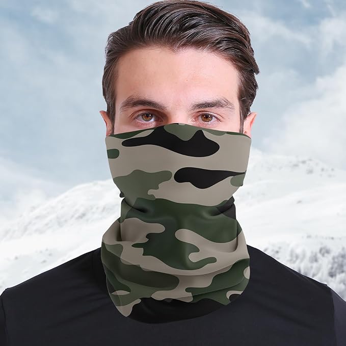 Camo Neck Gaiter Multifunctional Outdoor Face and Neck Cover for Hiking and Cycling