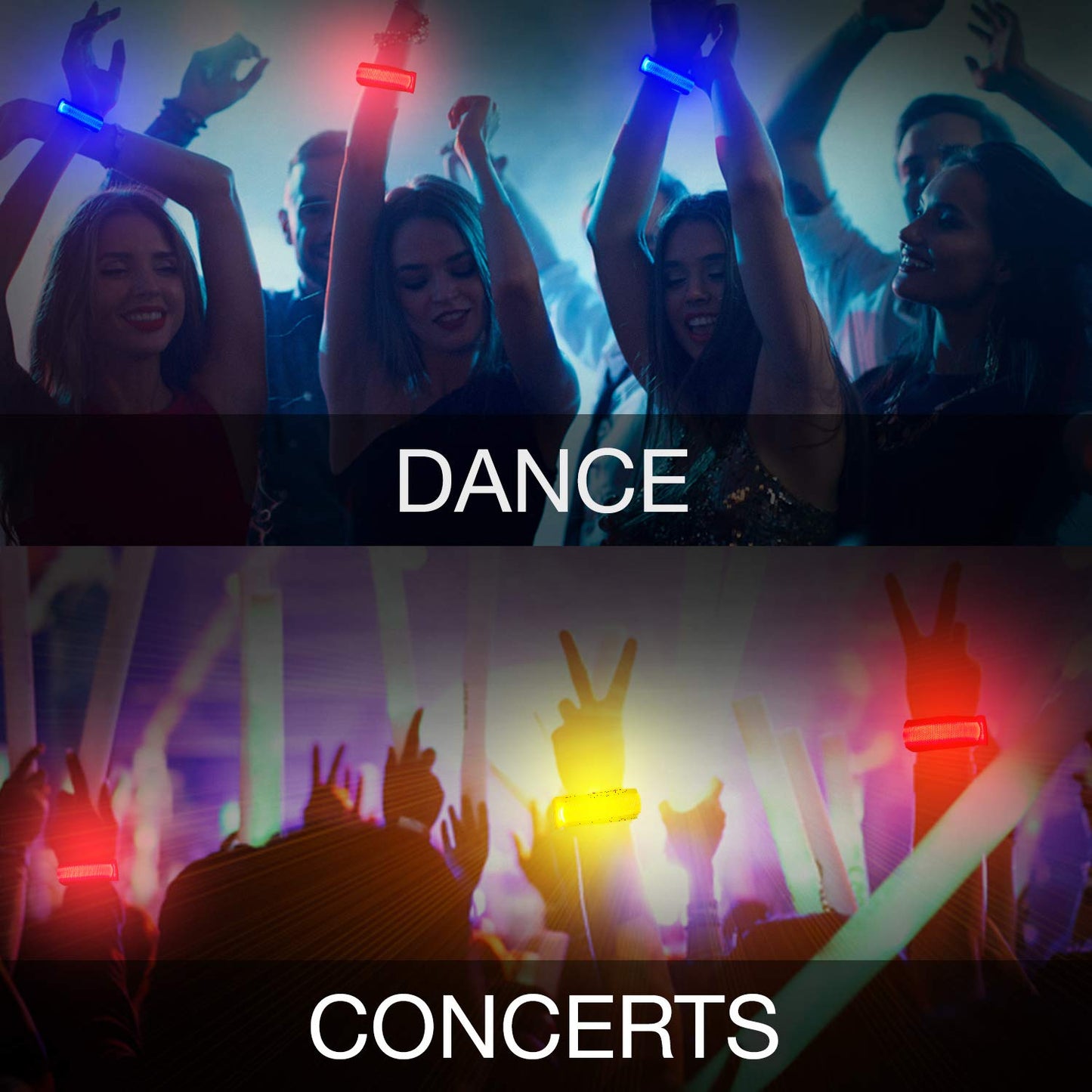 KIRALUMI 8 PCS LED Glow Bracelets, Light Up Bracelets for Kids Adults - Glow in The Dark Party Bracelets Favors Supplies for Christmas, Concerts, Festivals, Game Prizes, Sports, Rave Accessories.