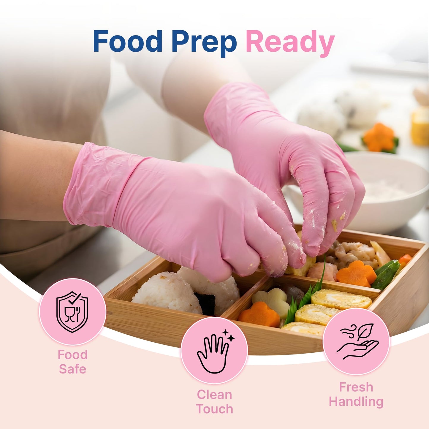Schneider Nitrile Exam Gloves, 4-mil Medical Gloves Disposable Latex Free, Powder Free, Food Safe Glove for Cooking, Cleaning, Examination, Cherry Blossom, XL, 100-ct Box