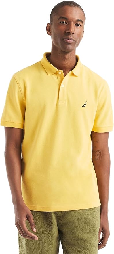 Nautica Mens Classic Fit Short Sleeve Solid Soft Cotton Polo Shirt