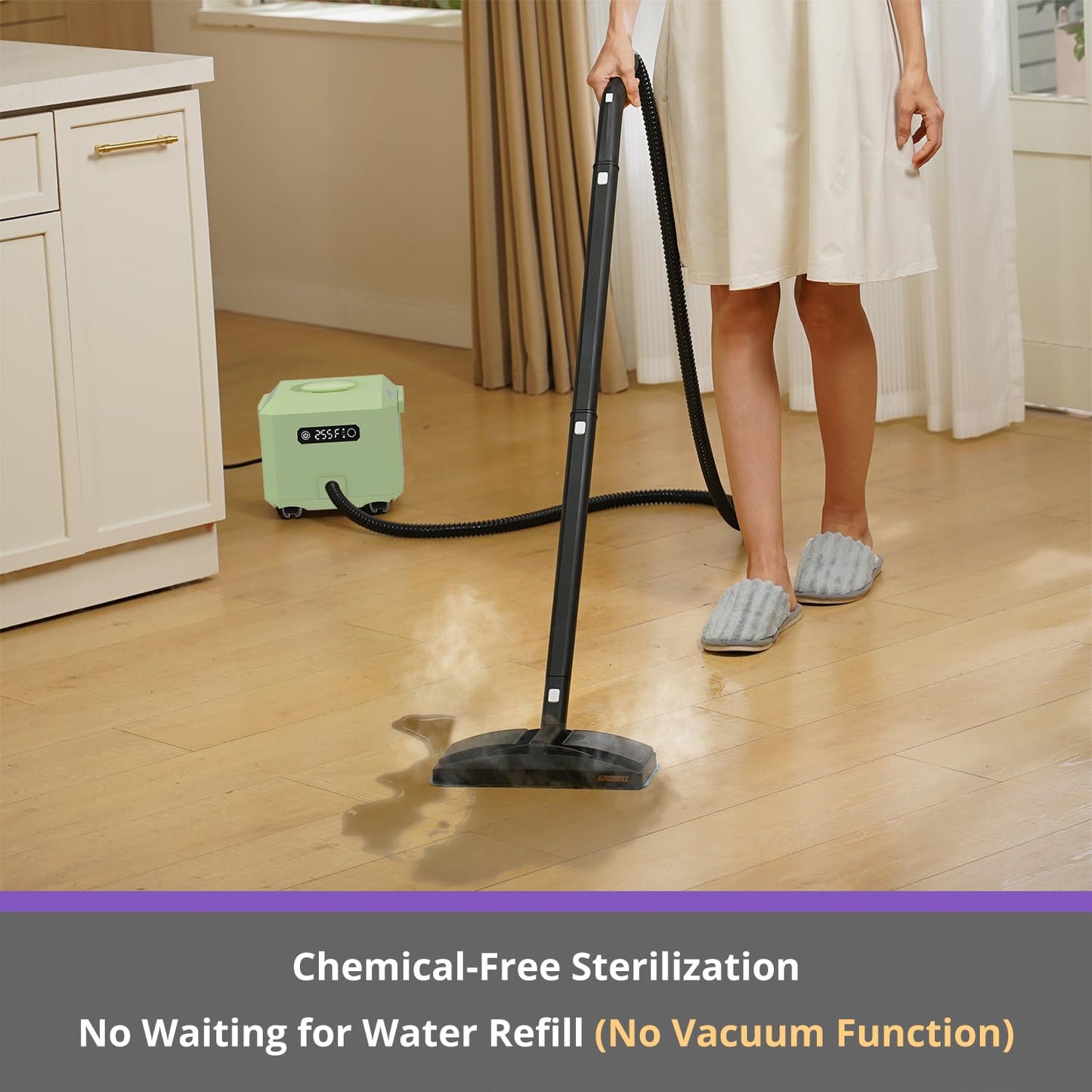 Awasky Steam Cleaner: 1650W, Fast 50-Sec Heat-Up-21-Piece Kit Refill Anytime-No Cooling-Detachable Hose Steamer Mop For Home Use