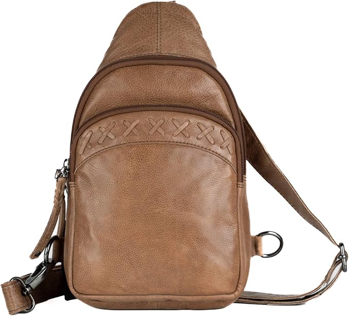 Taylor Leather Unisex Tactical Gun Holster Sling Backpack - Medium Frame Handgun -Two locking concealment pockets with YKK...