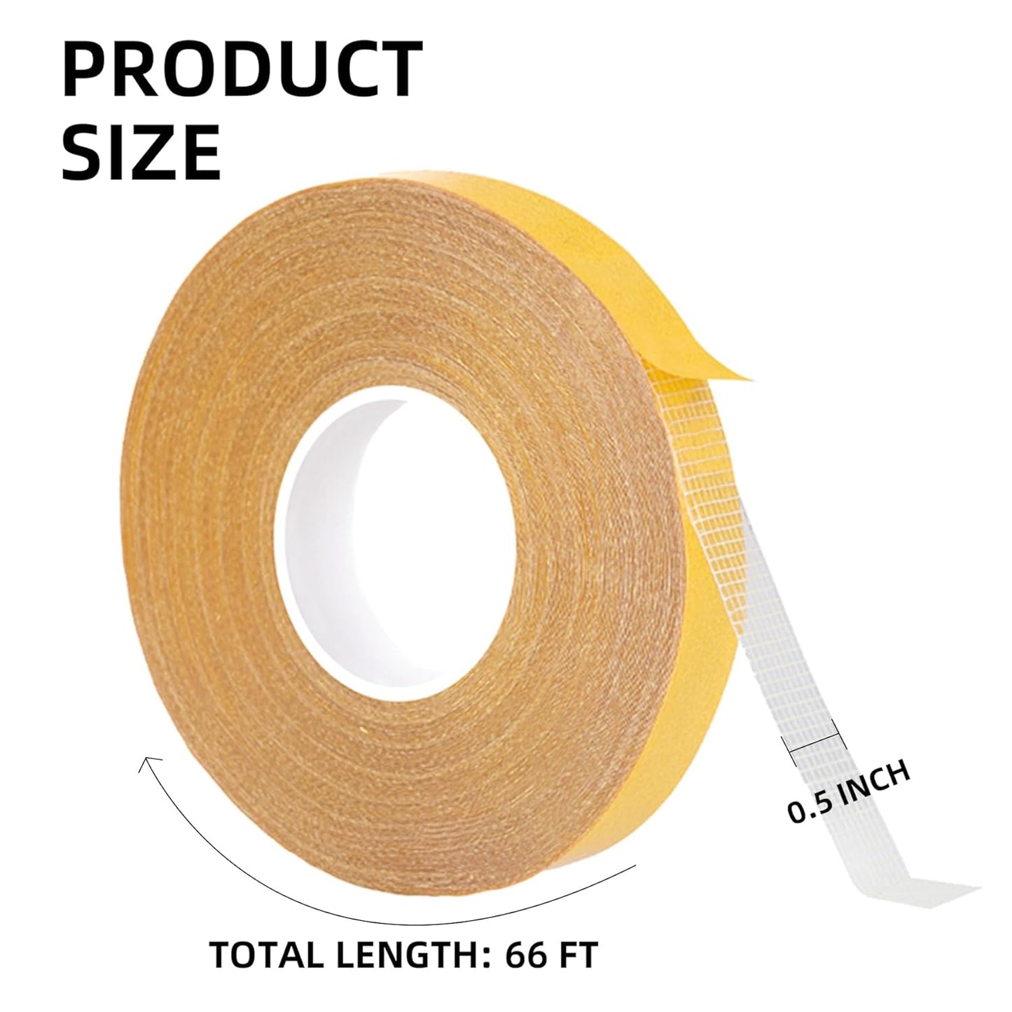 Thin Double Sided Tape Heavy Duty,High Stickness Clear Tape for Making DIY Crafts, Paste Photo, Rug Fixed, Floor,Wall Decor,Office Decor,No Glue Residue,0.5" x 66 FT