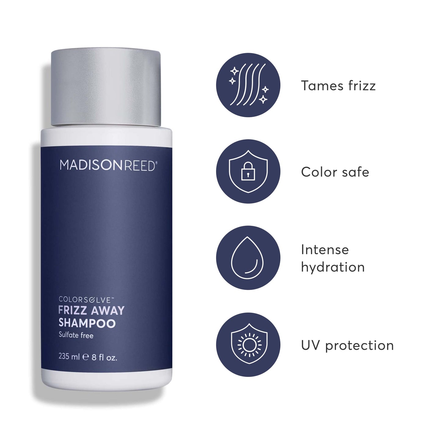 Madison Reed ColorSolve Frizz Away Shampoo, Anti-Frizz Shampoo For Unruly Hair, Tame And Smooth Wavy, Curly Or Coily Hair, Sulfa