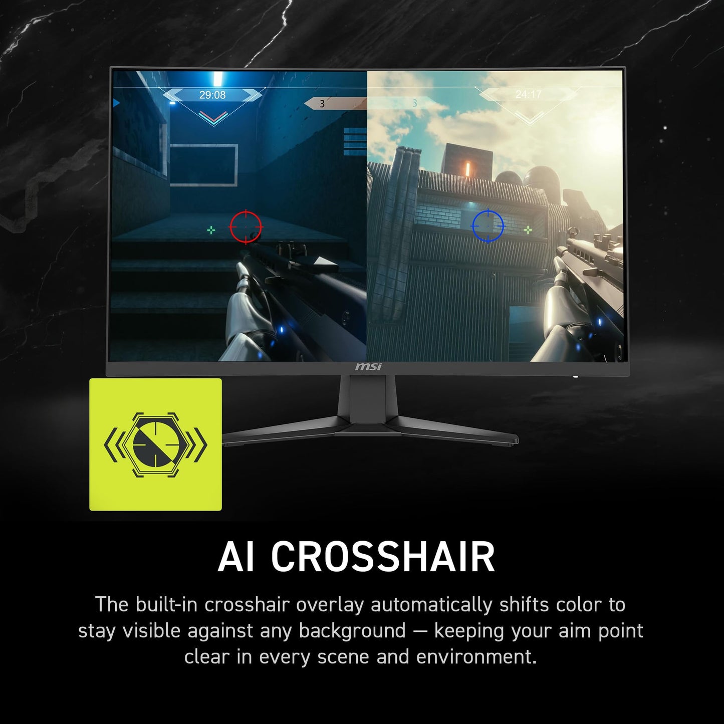 msi MAG 275CQDF X24 27-inch 2560 x 1440 (QHD) Gaming Monitor, Adaptive Sync, Dual Mode with WQHD 240Hz and HD 400Hz, HDR Ready, HDMI, VGA Port, VESA Mountable, Tilt, 4-Side Slim Bezel, 0.5ms, Black