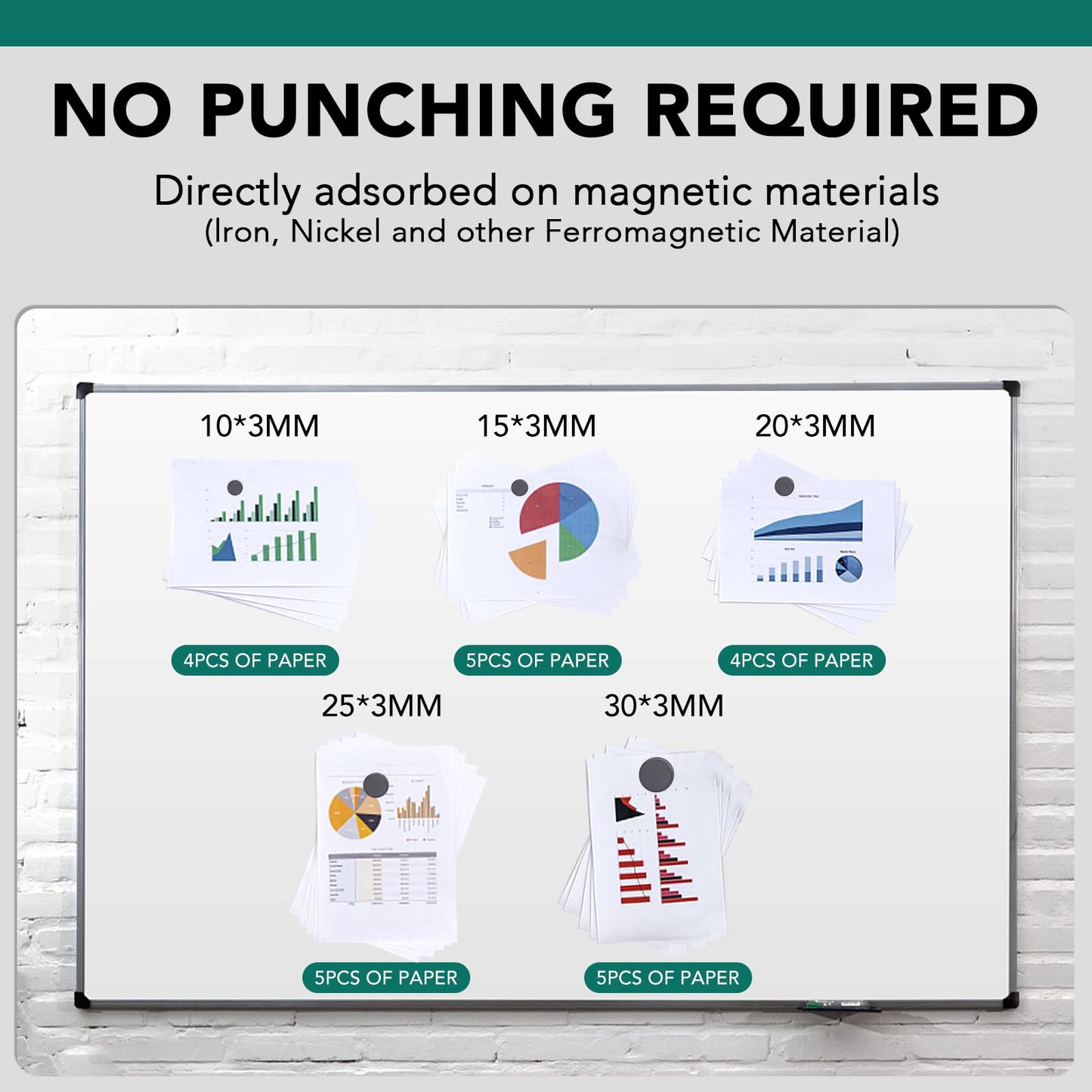 TRYMAG Small Magnets for Crafts with Adhesive Backing, 5 Different Size, 50Pcs Strong Round Circle Magnets Ceramic Industrial Magnets, Flat Ferrite Craft Magnet for Refrigerator, Button, Hobbies