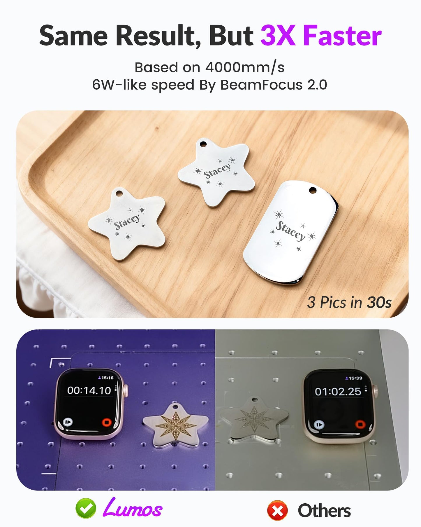 WECREAT Lumos Portable Laser Engraver, 3W IR & 10W Diode, Built-in 50MP Camera, Color Marking on Metal, 4000mm/s Fast, Auto/Manual Focus, Dual Laser Engraver Machine for Jewelry DIY Design Craft Fair