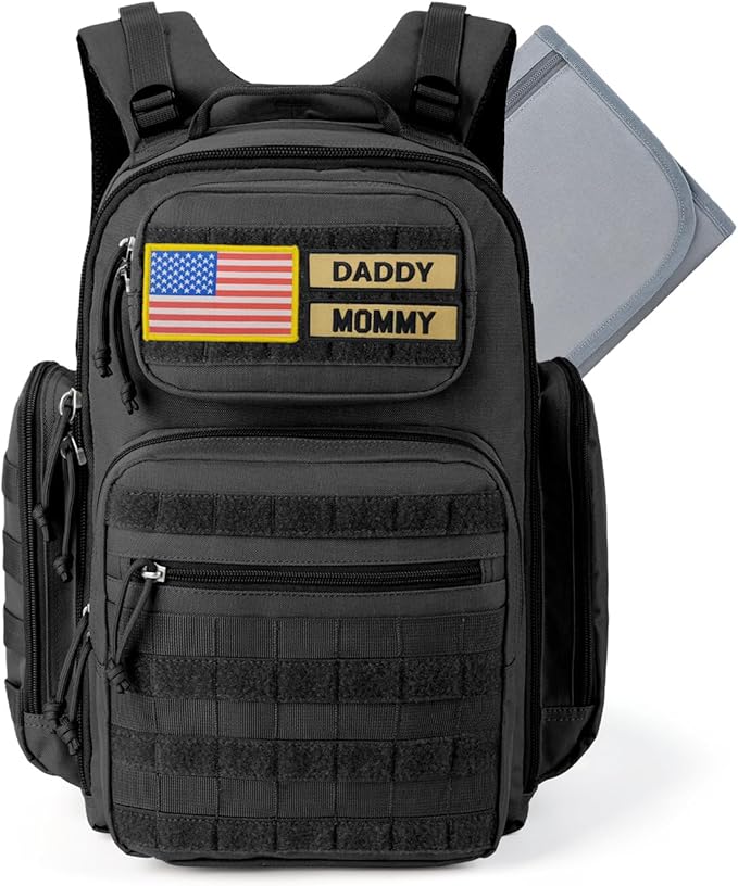 MIRACOL Outdoor Military Diaper Bag: Tactical Style Baby Backpack with Insulated Pockets & Changing Pad - Hiking Camping E...