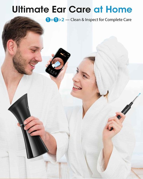 Ear Wax Removal Kit with Camera – Ear Cleaner Tool for Safe & Effective Ear Care – Includes Ear Camera for Visual Inspection & Gentle Ear Irrigation System – Complete Ear Cleaning Solution