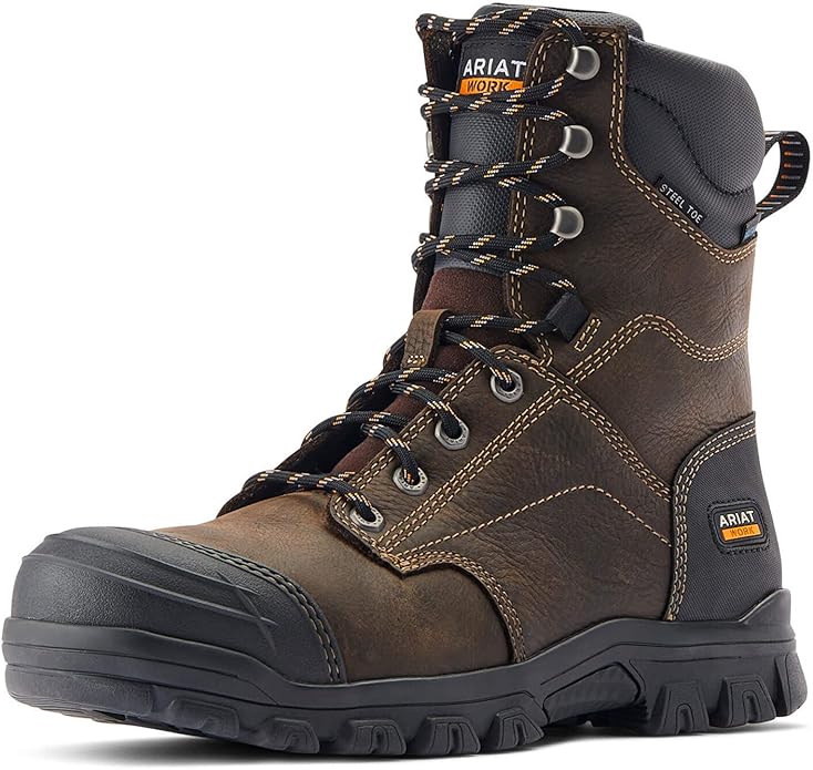 ARIAT mens Treadfast 8" Waterproof Steel Toe Work Boot