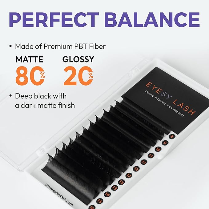 Eyesy Lash Cashmere Volume Eyelash Extensions Premium Individual Lashes - 0.03mm Thickness CC Curl 8-16mm Mixed Tray - Super Soft Matte Black Single Eyelash Easy to Fan for Professional Salon Use
