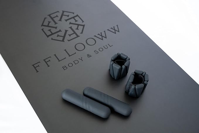 FFLLOOWW Body & Soul Non-Slip Yoga Mat, 4.5mm Natural Rubber Exercise Mat with Carry Strap – Anti-Sweat, Eco-Friendly Mat for Yoga, Pilates, Home Workouts