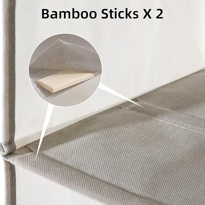 4-Shelf Hanging Closet Organizer and Storage, Collapsible Hanging Shelves for Closet with 2 Side Pockets, Hanging Shoe Organizer to Saving Space,Beige