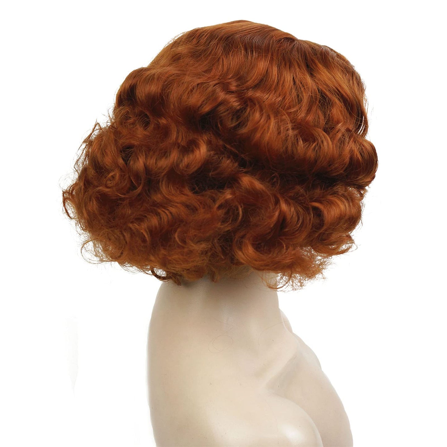 Aimole Short Curly Wigs Women's Vintage Flapper Wig 1920s Cosplay Halloween Party Daily Everyday Hair Red