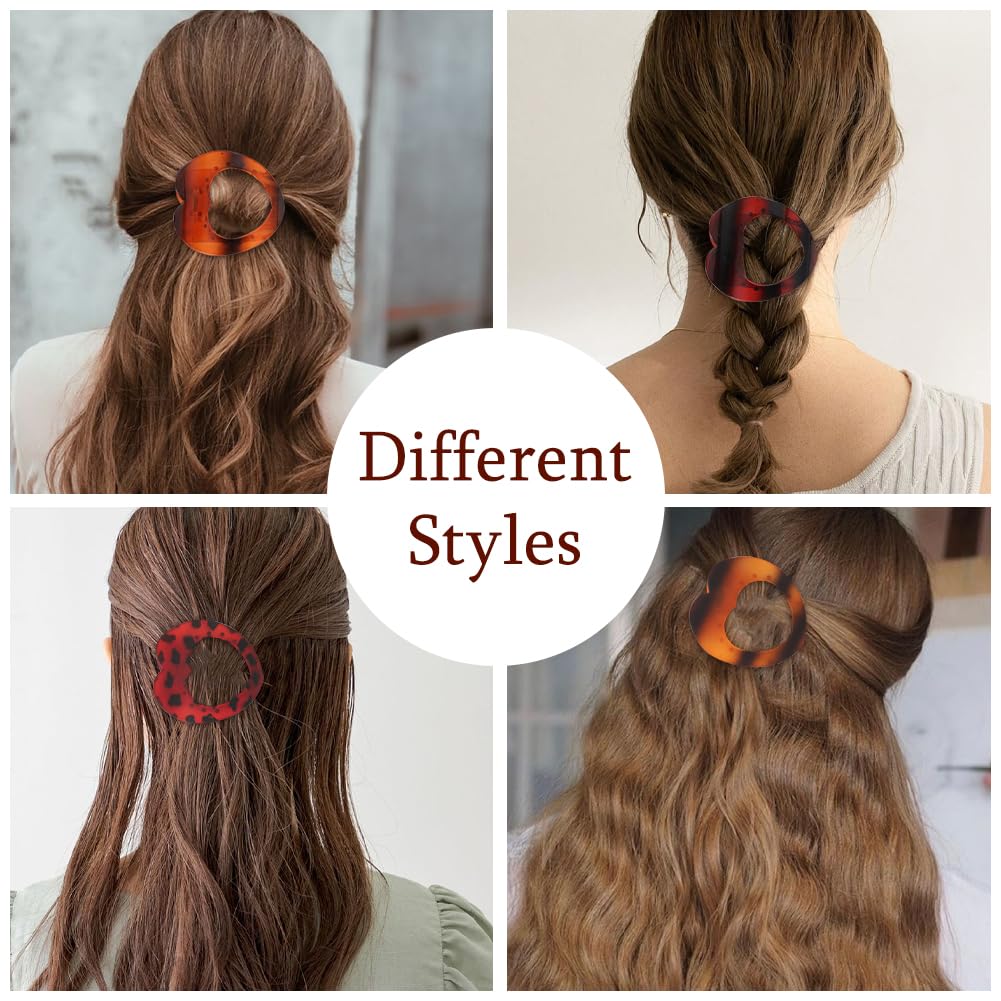 4Pcs Flat Top Hair Clips for Women,Kabuki Flat Round Clip for Thick or Thin Hair,Matte Large Hair Claw Clips Strong Hold No Slip
