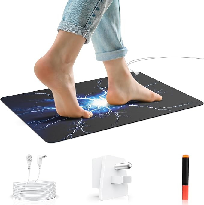 Astarexin Grounding Mat for Feet, Sleep, Energy, Support Restful Night – 24"x16" Earthing Mat for Feet, Balance & Wellness – Includes 15ft Cord for Home & Office Use