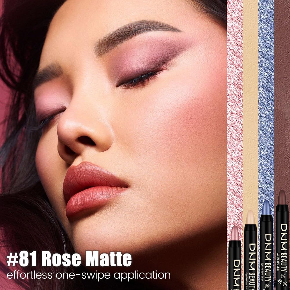 evpct Mauve Matte Cream Eye Shadow Sticks Brightener Pencils for Women, Longwear Mauve Silky Eyeshadow Applicator Stick Pen Wate