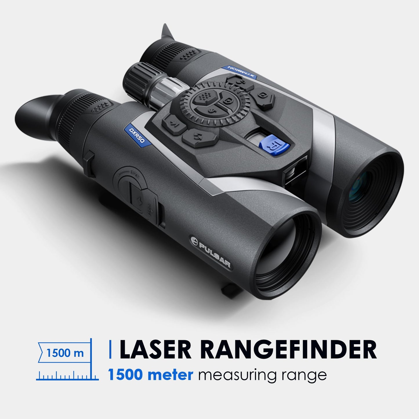 Pulsar Symbion DXR50 LRF Thermal and Digital Night Vision Binoculars with Laser Range Finder, 640x480 12 µm Sensor, 4-32x Magnification, Long Range Binoculars