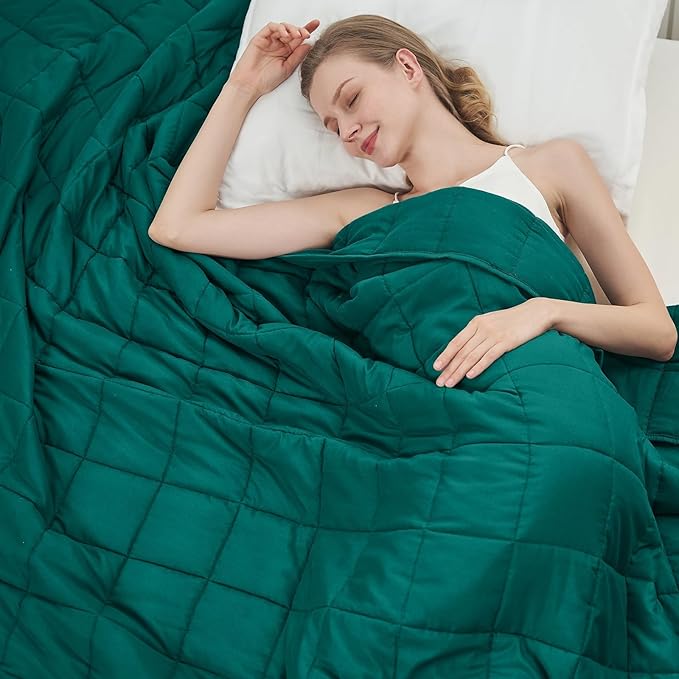 Green Weighted Blanket for Adults 20lbs, 88"x104", King Size Cooling Heavy Throw Blanket for 130-220lbs, Microfiber Soft Thick Big Blankets Weighted Comforter Gift for Sleeping
