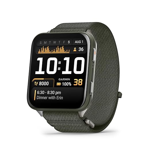 Garmin® Venu® X1, Thin and Lightweight GPS Smartwatch, AMOLED Display, Advanced Health and Fitness Features, Moss with Tit...