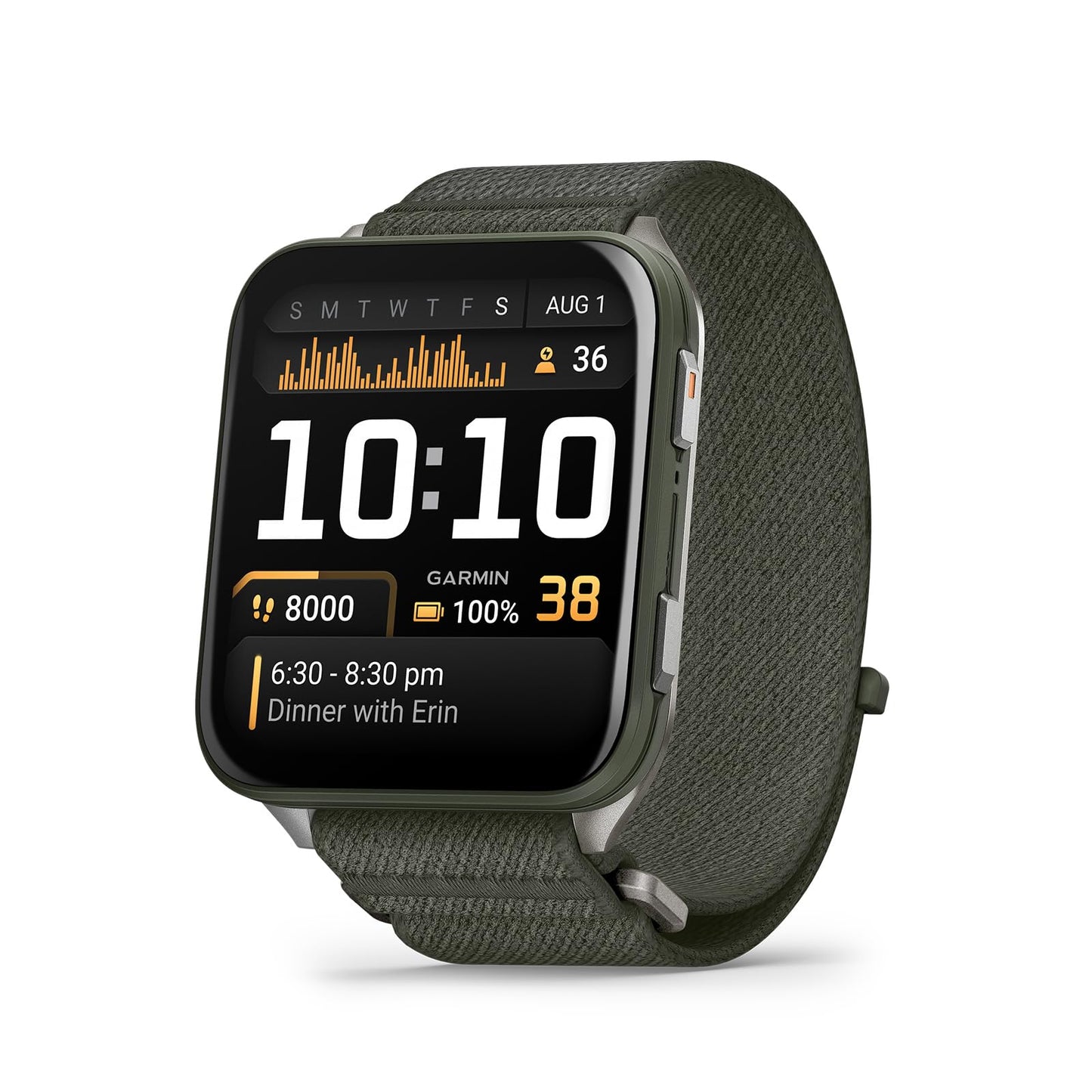 Garmin Venu X1, Thin And Lightweight Gps Smartwatch, Amoled Display, Advanced Health And Fitness Features, Moss With Titanium Ca