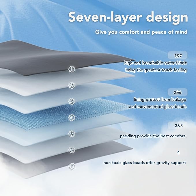 Topcee Weighted Blanket for Adults (15 lbs, 60" x 80") Queen Size Soft Cooling Heavy Blanket Sleeping, Apply to 130-160 lbs Body, Thick Breathable Blanket with Glass Bead, Easy Care