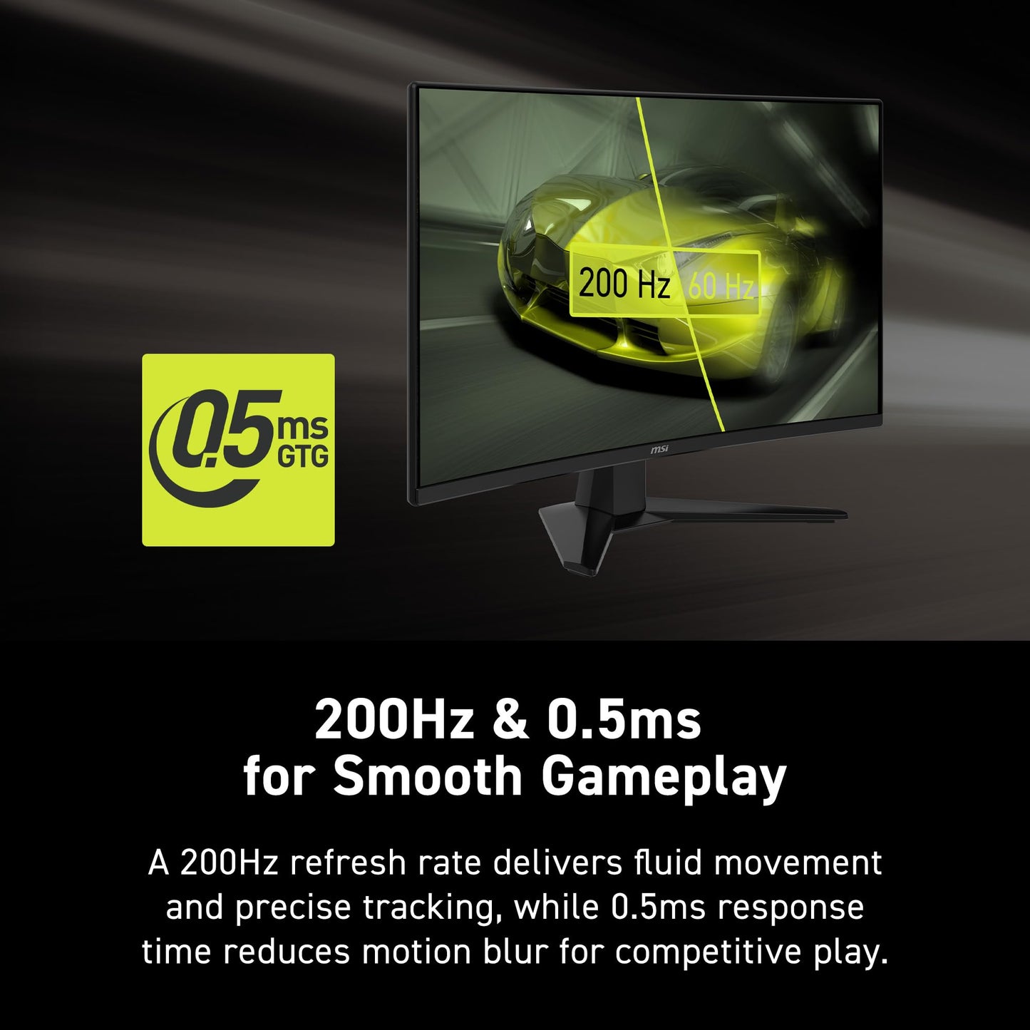 msi MAG 274CF E20 27-inch 1920 x 1080 (FHD) Gaming Monitor, 200Hz, Adaptive Sync, HDMI, DisplayPort, VESA Mountable, Tilt Adjustable, 0.5ms, Black