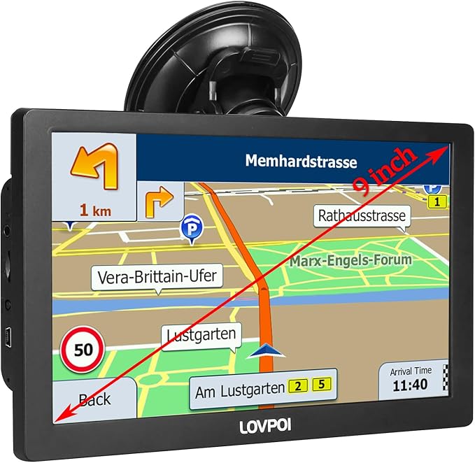 LOVPOI Truck GPS Commercial Drivers 2025, Trucker Car GPS Navigator, 9 inch Navigation System with Latest 2026 Maps Lifeti...
