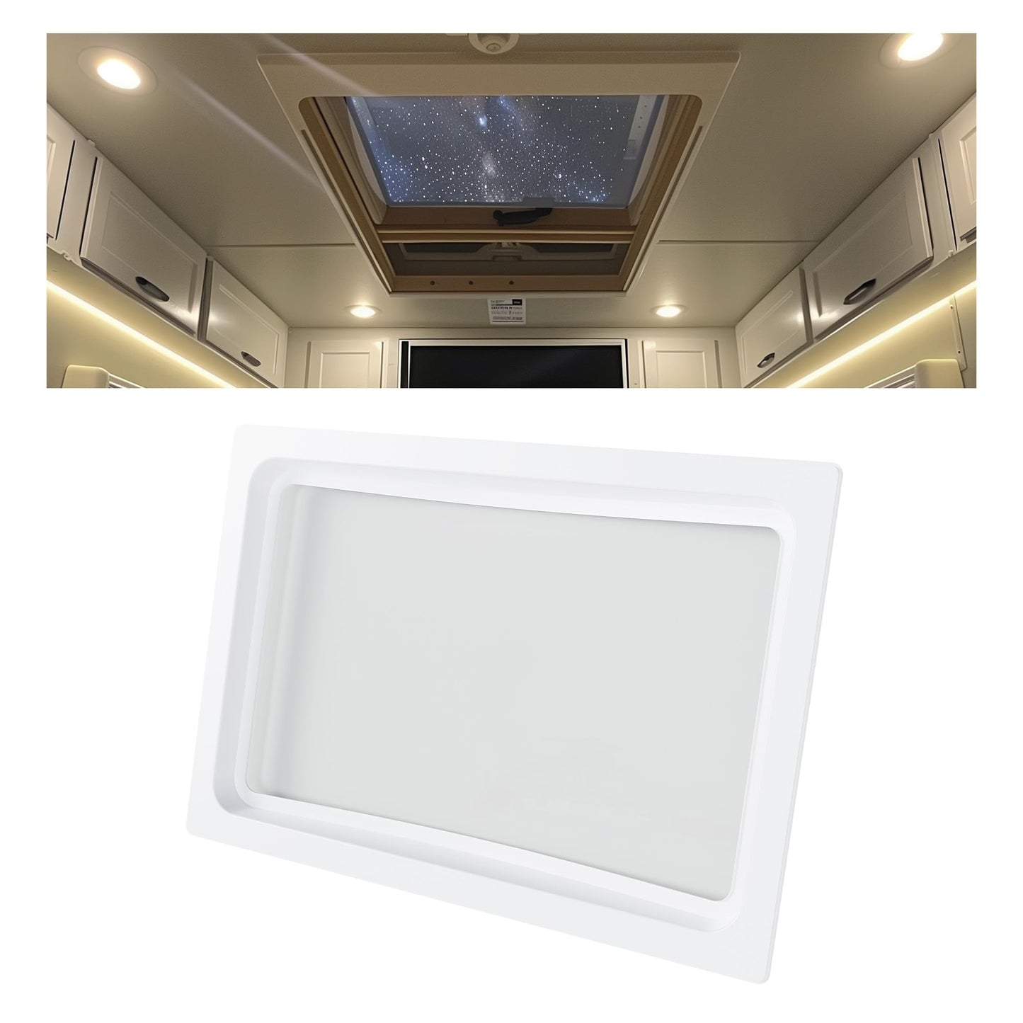 HECASA RV Skylight Inner Dome for 14" x 22" Opening Bathroom Skylight Replacement Cover w/Clear Window White Plastic