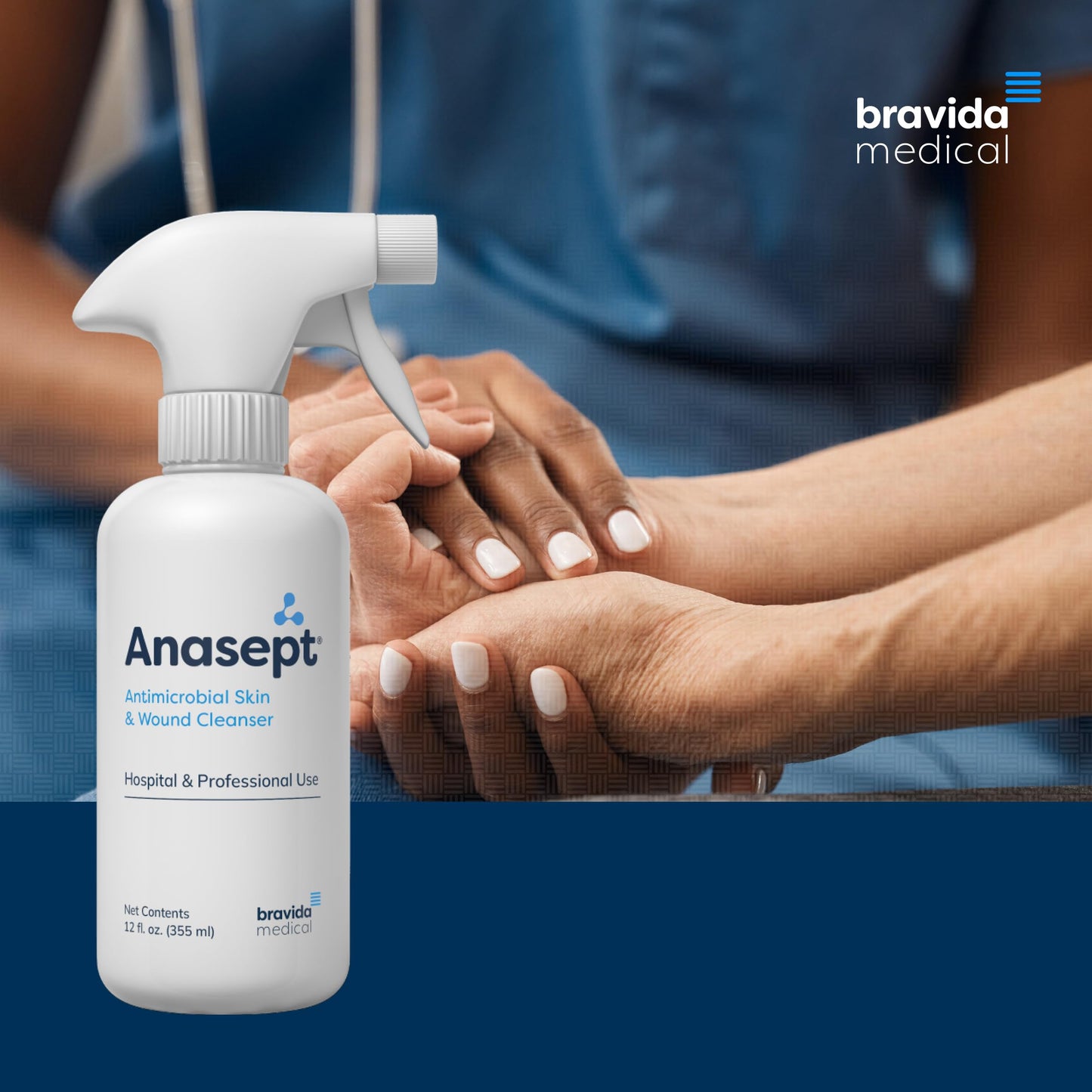 Anasept-Skin and Wound Cleanser, 12 oz. Bottle with Finger Sprayer, Wound Spray, Sterile Rinse, Healing Spray for Hospital and Professional Use