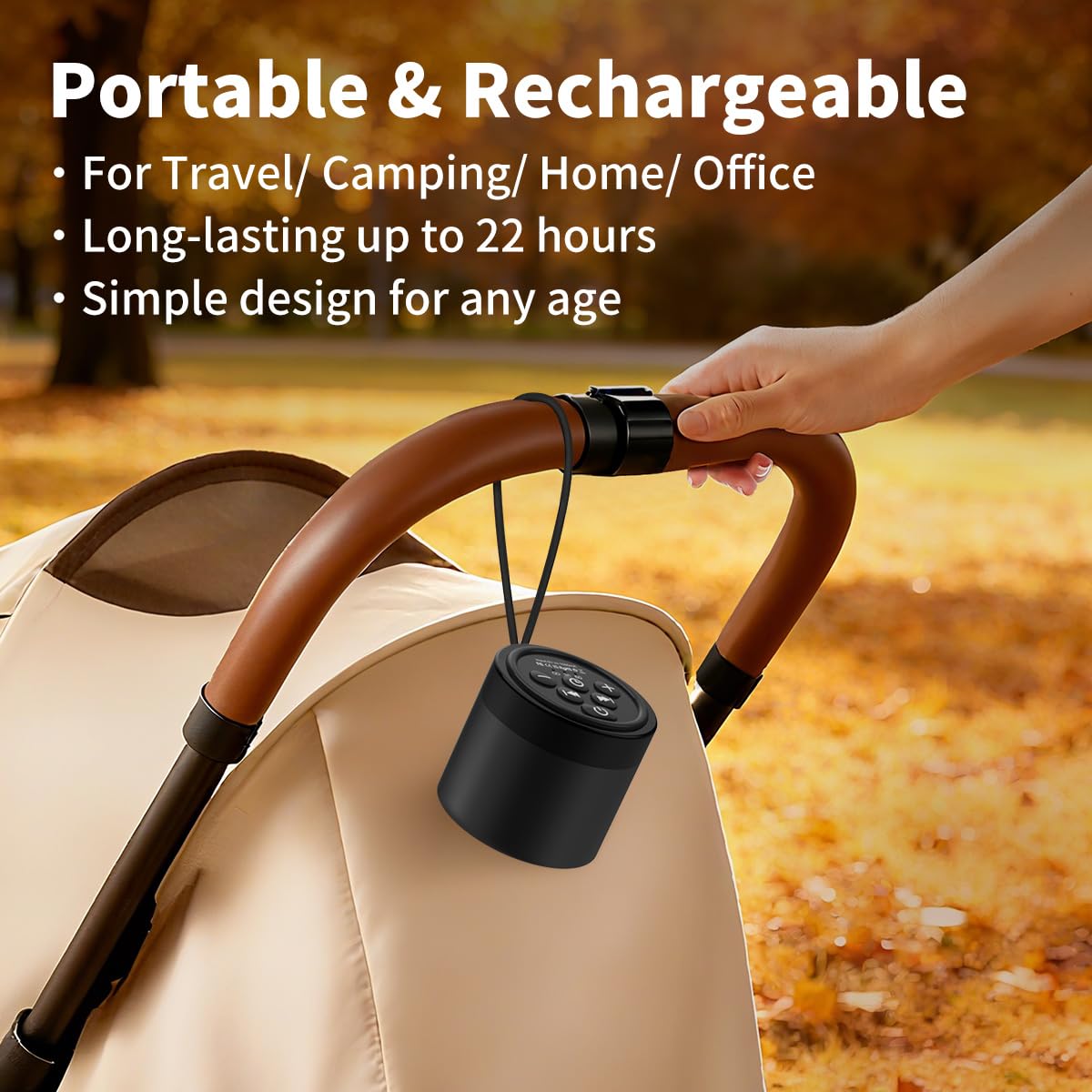 Portable Mini White Noise Machine Sound Machine with 30 Soothing Sounds for Newborn Kids Adults Rechargeable Sleep Brown Noise Machine with 4 Timers Memory Function for Travel Camping Home and Office