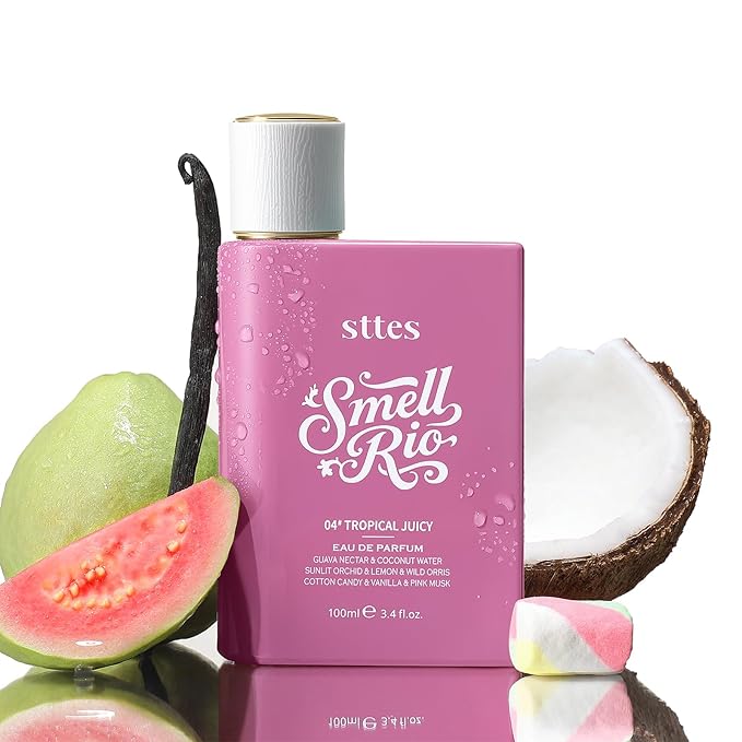 Sttes Perfume 04# (Original 408) – Perfume for Women – Long-Lasting Hair Guava, Orchid, Vanilla & Cotton Candy Notes – Fruity Scentual Fragrance Eau de Parfum 100ml (3.4 fl oz) – Tropical Juicy