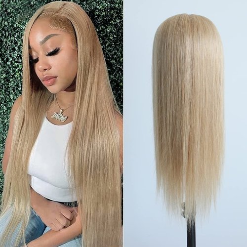 Aprilhair Pre-plucked #27 Honey Blonde 13X4 Lace Front Wigs Straight Glueless 150% Density Brazilian Virgin Human Hair (27 Frontal Wig, 10 INCH)