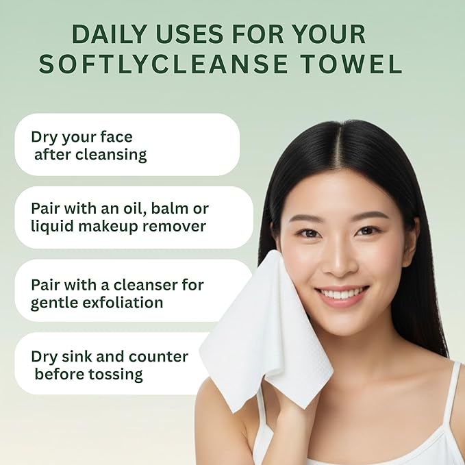 Disposable Makeup Remover Face Towels – 50 PCS Soft Plant-Based Face Towels Disposable – Double-Sided Facial Cleansing Towels for Makeup Removal, Skin Care & Daily Use
