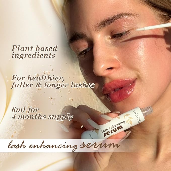 Lash Serum for Eyelash Growth, Eyelash Serum for Longer, Fuller & Stronger Lashes, With Natural Formula for Sensitive Eyes, Prostaglandin-Free, Vegan & Cruelty-Free （6ml）