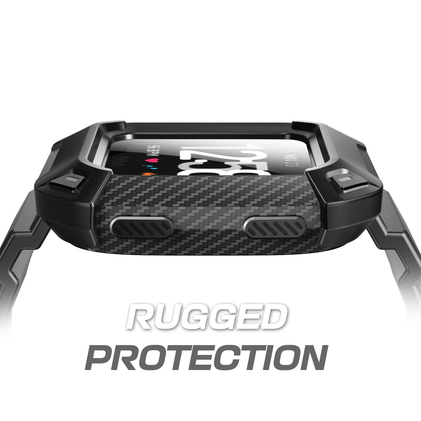 Supcase Watch Bands For Fitbit Versa & Versa Lite, Unicorn Beetle Pro Protective Replacement Wristband Case Band (Black)