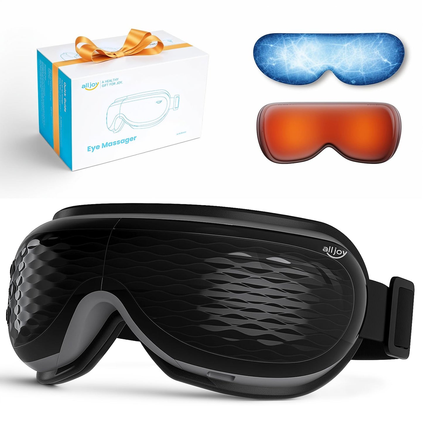 ALLJOY Eye Massager with Heat and Cooling, Lightweight Eye Massager with Removable Gel Mask, Christmas Gifts for Women,White Elephant Gifts for Adults Eye Care Devices for Migraine, Reduce Dry Eyes