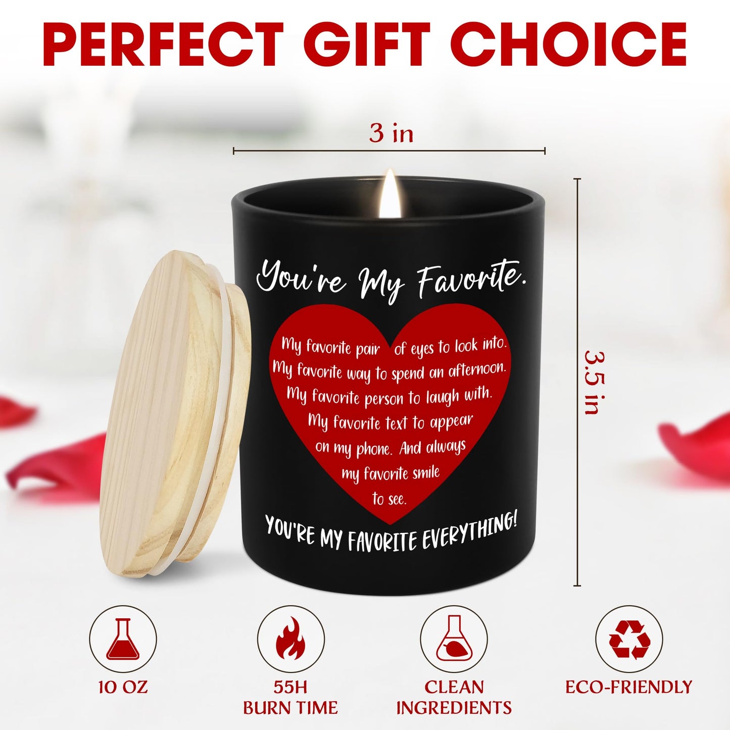 OASSIE Gifts for Boyfriend Girlfriend - You're My Favorite Long Lasting Vanilla Lavender Candle 10 oz - Wedding Anniversary Couple Candle, Romantic Love Birthday Gifts for Him Her Husband Wife