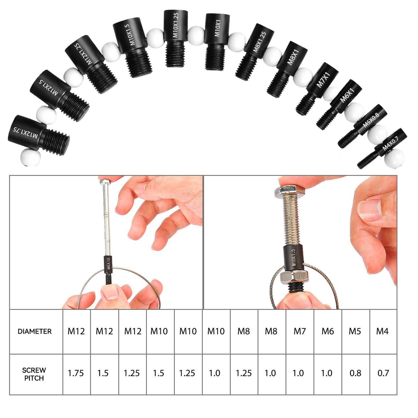 Nut and Bolt Thread Checker 28 Male/Female Thread Gauges (15 SAE/Inch & 13 Metric) Nut and Bolt Thread Size Checker Thread Identifier Gauges for Quickly Identify and Verify