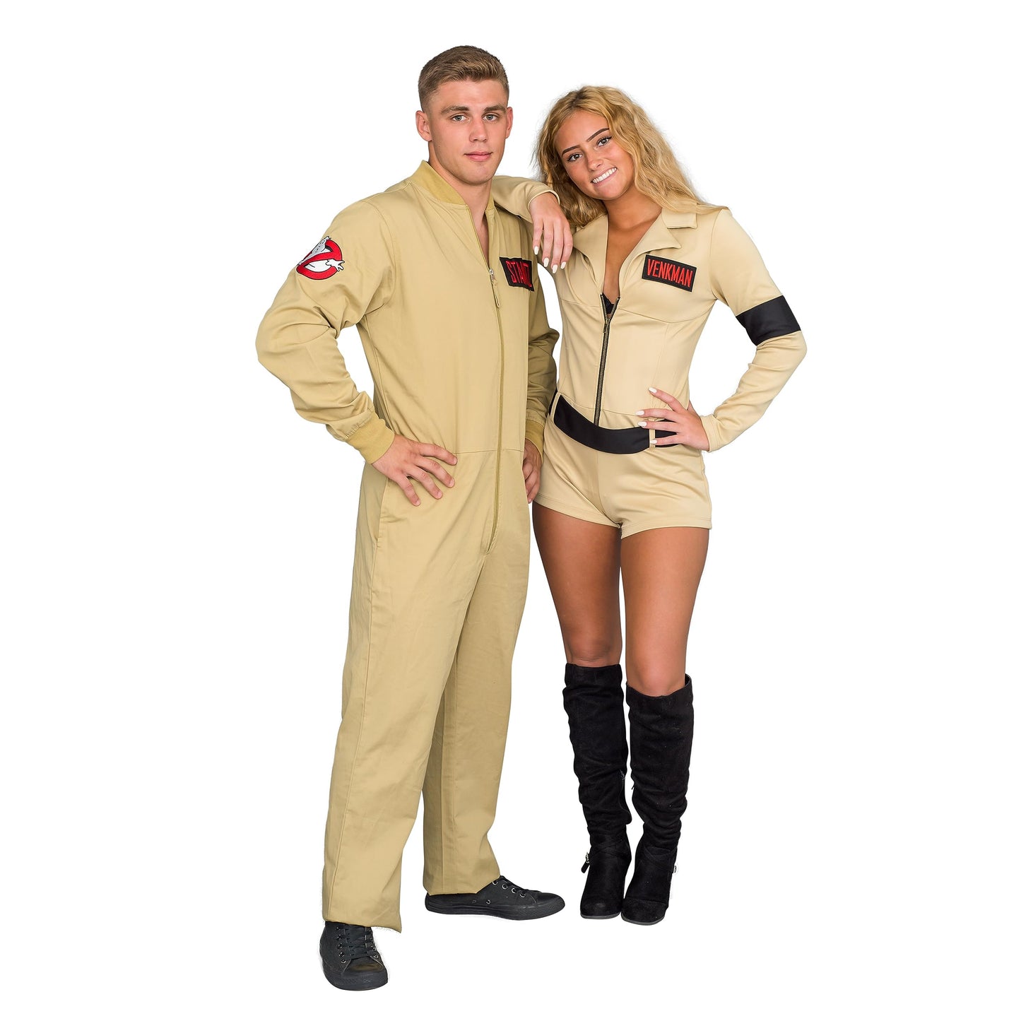 Mad Engine Ghostbusters Adult Costume Zip up Jumpsuit with 4 Interchangeable Patches