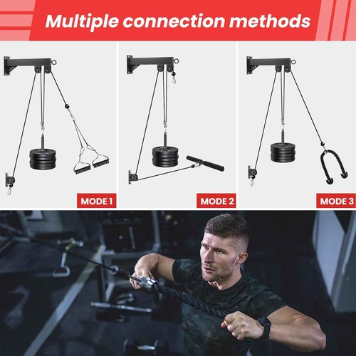 HUCOVIN LAT Pulldown Attachments Pulley System Gym Tricep Rope Pull Down Training Cable Machine LAT Pulldown Machine for Home Gym