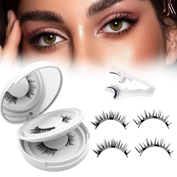 Elara Craft Magnetic Eyelashes,Magnetic Eyelashes with Applicator,2025 New Magnet Lashes Natural Look,Reusable No Glue Needed Soft Lashes Kit for Women Daily Use(02+04)
